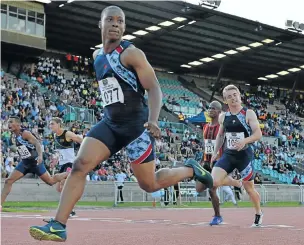  ?? Picture: GALLO IMAGES ?? SUB 10: Thando Roto clocked 9.95 seconds for the 100m, another local star to dip beneath 10 sec