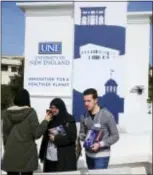  ?? UNIVERSITY OF NEW ENGLAND VIA AP ?? In this photo provided by the University of New England, prospectiv­e students attend an open house on the school’s satellite campus in the Moroccan coastal city of Tangier.