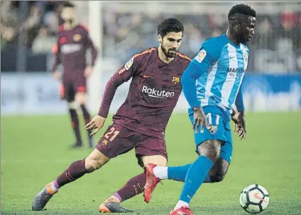  ?? FOTO: PERE PUNTÍ ?? André Gomes no ha terminado de triunfar en el Barça pero sigue contando con un buen cartel en Europa