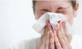  ??  ?? ‘The company believes that using just a single tissue – which is reasonably priced at $79.99 – that already carries a human sneeze is actually safer than needles or pills or any of that other science stuff.’ Photograph: TommL/Getty Images
