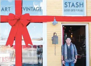  ?? [PHOTO BY WHITNEY BRYEN, FOR THE OKLAHOMAN] ?? Alejandro Vaca stands in front of Stash in Norman where he is the creative director and where his men’s accessory line is sold.