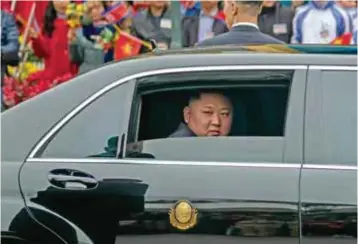  ?? |GETTY IMAGES ?? Kim Jong-un se transportó en una limusina por Vietnam, en el marco de la cumbre con Donald Trump de febrero de 2019.