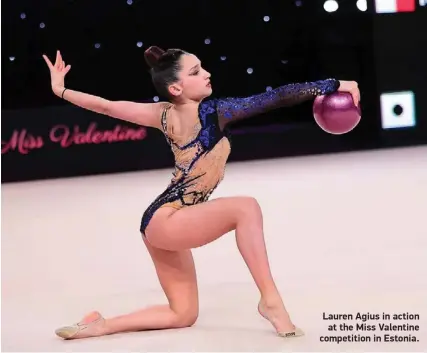  ?? ?? Lauren Agius in action at the Miss Valentine competitio­n in Estonia.