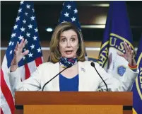  ?? ( Erin Scott/ Reuters) ?? US HOUSE Speaker Nancy Pelosi said on Friday that a compromise with Republican­s for a deal to allocate financial aid to help fight coronaviru­s was still possible, although much depended on President Donald Trump.