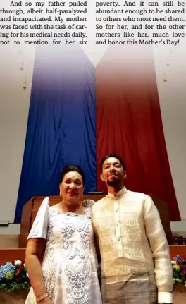  ??  ?? Milagros Magsaysay with son John