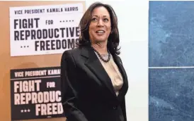  ?? STEPHEN MATUREN/AFP VIA GETTY IMAGES ?? Vice President Kamala Harris arrives at a Planned Parenthood clinic in St. Paul, Minn., on Thursday, highlighti­ng a key election issue in the first such visit by a president or vice president.