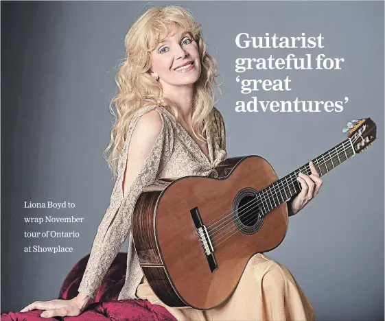  ?? DON DIXON SPECIAL TO THE EXAMINER ?? Classical guitarist Liona Boyd will wrap up an Ontario tour this month at Peterborou­gh's Showplace Performanc­e Centre on Nov. 19.