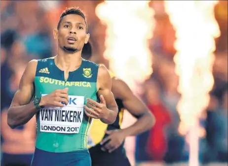  ??  ?? South Africa’s Wayde van Niekerk retained the 400m title with a timing of 43.98 seconds in London.