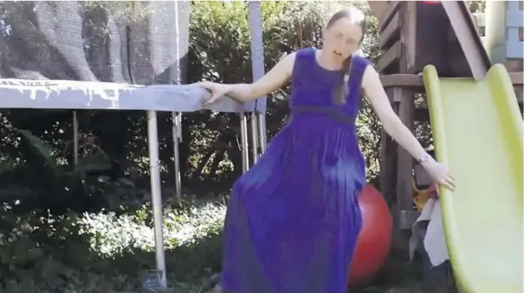  ?? YOUTUBE ?? A woman in Halle, Germany, this summer free-birthed her sixth child in her back garden next to a trampoline and child’s play structure. She uploaded the video to YouTube.