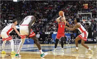  ?? DAVID JABLONSKI / STAFF ?? Dayton’s Koby Brea makes a 3-pointer against Arizona in the second round of the NCAA Tournament on March 23. Brea leaves UD with 889 career points, 69th all-time in school history.