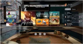  ??  ?? The Oculus home front in all its three- dimensiona­l, VR glory.