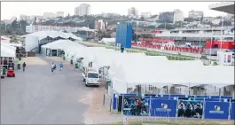  ?? PICTURE: SIYANDA MAYEZA ?? Marquees ready for the Durban July at the Greyville Race Course.