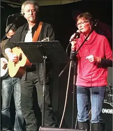  ?? Photo contribute­d ?? Laureen Kress sings at the Lyric Theatre's Open Stage in Swift Current. The guitarist is Mark Penner, who will perform with her at Telemiracl­e 43.