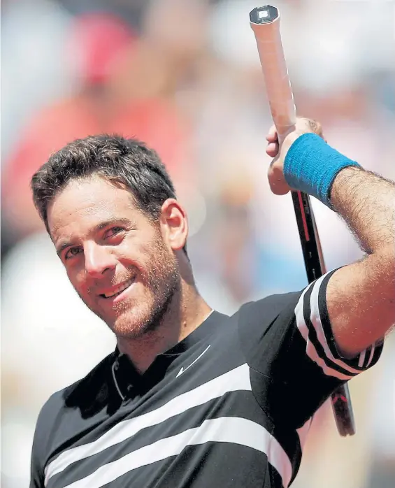  ?? REUTERS ?? Un hombre feliz. Juan Martín Del Potro renació de sus propias cenizas luego de cirugías y hoy disfruta de una recompensa muy especial.