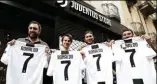  ??  ?? ISABELLA BONOTTO/GETTY IMAGES Juventus supporters with newly purchased Cristiano Ronaldo shirts in Turin, Italy, on July 10, 2018
