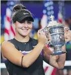  ?? AP ?? Bianca Andreescu after winning the women’s singles title at the U.S. Open in New York last September.