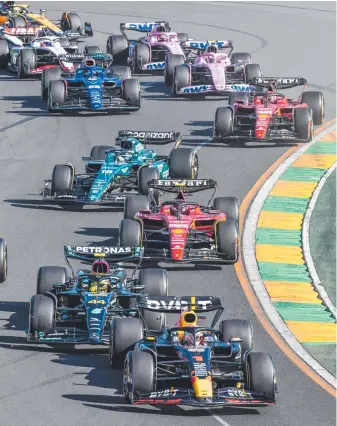  ?? ?? The 2023 Grand Prix (above) drew 444,631 spectators, attracting brands such as Ferrari through its hospitalit­y suite Casa Ferrari (below). The Melbourne race is now on a par with the Melbourne Cup (right) and the Australian Open.