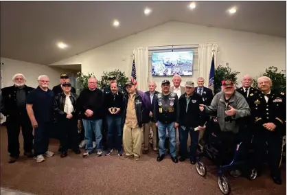  ?? EMMA RALLS — MEDIANEWS GROUP ?? At the 50th Vietnam war Commemorat­ion Ceremony, veterans who served during Nov.11955throu­gh May 15, 1975were honored with a Vietnam War era lapel pin and a Saratoga County Vietnam medal.