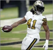  ?? ASSOCIATED PRESS FILE PHOTO ?? New Orleans Saints’ Alvin Kamara is among the players opposed to expanding the NFL season to 17 games.