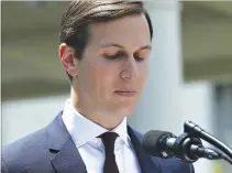  ??  ?? IN THIS July 24, 2017 file photo, senior advisor to the president Jared Kushner makes a statement from the White House after being interviewe­d by the Senate intelligen­ce committee in Washington, DC.