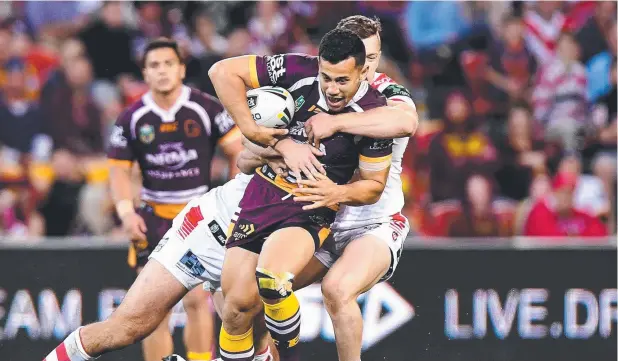  ?? Picture: GETTY IMAGES ?? RULED OUT: After playing through the pain for several weeks, Broncos winger Jordan Kahu has succumbed to a groin injury.