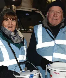  ??  ?? Anne White and Frank Godfrey collecting