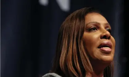  ?? Photograph: Mike Segar/Reuters ?? Letitia James, New York’s attorney general, said evidence suggested financial documents in the case ‘contain material misstateme­nts and omissions’.