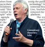  ??  ?? Conspiracy theories: Icke