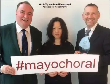  ??  ?? Clyde Wynne, Izumi Kimura and Anthony Norton in Mayo.