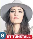  ??  ?? 8 KT TUNSTALL The star’s Suddenly I See and Other Side of the World were her top two