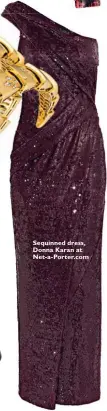  ??  ?? Sequinned dress, Donna Karan at Net-a-Porter.com