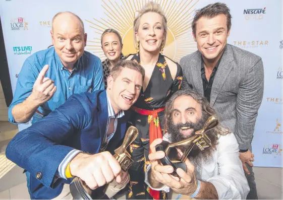  ?? Picture: NIGEL HALLETT ?? TV WEEK Gold Logie nominees (from left) Tom Gleeson, Eve Morey, Sam Mac, Amanda Keller, Costa Georgiadis and Rodger Corser yesterday.