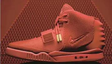  ?? NIKE ?? As Ye’s corporate partnershi­ps have evaporated, his products — and especially his shoes such as the Nike Air Yeezy 2, above — have likewise seemed to have vanished from sight. Hundreds of pairs are still available on resale sites.