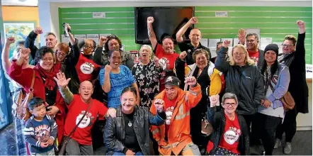  ??  ?? Supporters of the living wage presented in large numbers during Porirua City Council Annual Plan hearings in May.