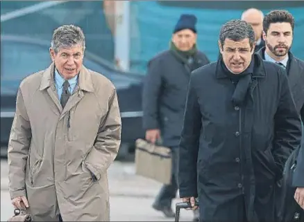  ?? DANI DUCH ?? Bartomeu Muñoz, junto a su abogado, Fermín Morales, en la Audiencia Nacional