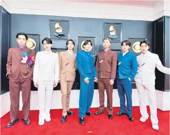  ?? ?? K-pop megastar BTS has scooped up five trophies at the 2024 iHeartRadi­o Music Awards. — AFP file photo
