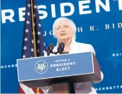 ?? ALEX WONG/GETTY ?? Janet Yellen is President-elect Joe Biden’s choice to head the U.S. Treasury Department.