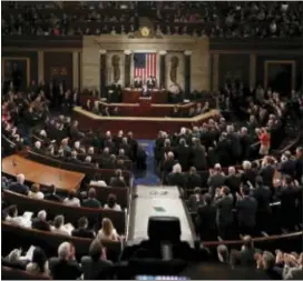  ?? ALEX BRANDON — THE ASSOCIATED PRESS ?? President Donald Trump addresses a joint Capitol Hill in Washington, Tuesday. session of Congress on