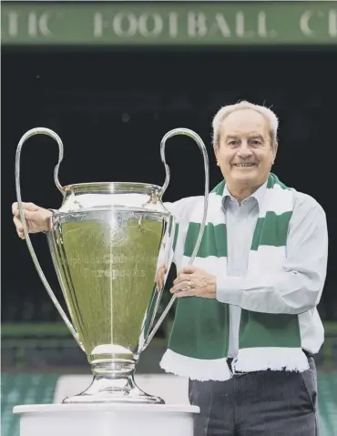  ??  ?? 0 Stevie Chalmers with the European Cup his goal secured and, above left, in his playing days