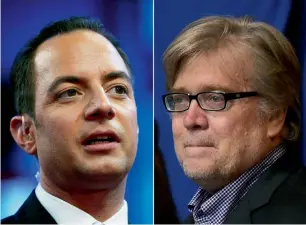  ??  ?? TRUMP’S TOP CHOICE: reince priebus and stephen k. bannon. —