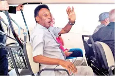  ?? — AFP photo ?? This file photo taken on January 15, 2018 shows legendary Brazilian footballer Pele, waving as he arrives at the opening event of the 2018 Carioca Football Championsh­ip at Cidade das Artes in Rio de Janeiro, Brazil.