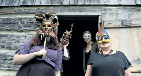  ?? DAVE JOHNSON/POSTMEDIA NEWS ?? Port Colborne Historical and Marine Museum is hosting Moonlight Masquerade, a First Fridays event, this week. Pictured museum staff, clockwise from front left, are education programmer Abbey Stansfield, Chloe Stansfield, Ellen Wade and assistant...