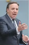  ?? JACQUES BOISSINOT/THE CANADIAN PRESS ?? CAQ Leader François Legault has become the sparring partner for Premier Philippe Couillard.