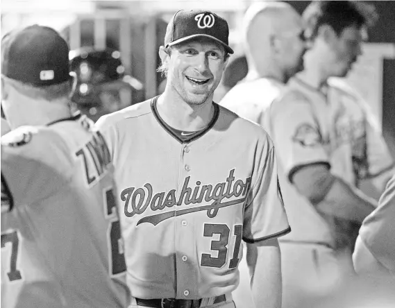  ?? BILL STREICHER, USA TODAY SPORTS ?? Nationals ace Max Scherzer has gone 3-1 with a 1.05 ERA, including a no-hitter June 20, in his last four starts before Tuesday.