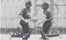  ??  ?? Niroshan Dickwella and Danushka Gunathilak­a both got their maiden ODI hundreds as they put on a 229-run stand for the opening wicket. Pic: ESPN