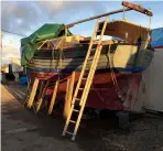  ??  ?? Andromeda as first seen in the boatyard looks in good condition.