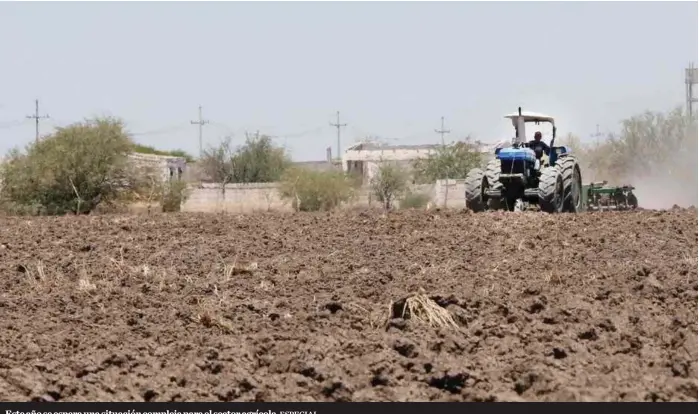  ?? ?? Este año se espera una situación compleja para el sector agrícola.