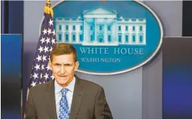  ?? NICHOLAS KAMM/AGENCE FRANCE-PRESSE VIA GETTY IMAGES ?? Former National Security Advisor Mike Flynn resigned Monday after President Donald Trump said he had misled Vice President Mike Pence about the conversati­ons he had with Russians during the campaign.