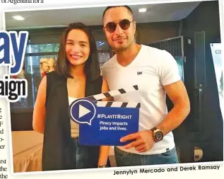  ??  ?? and Derek Ramsay
Jennylyn Mercado