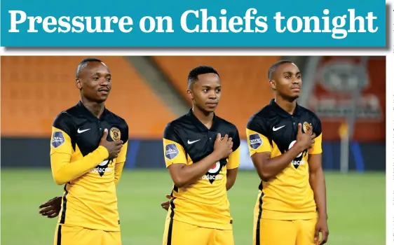  ?? Picture: Backpagepi­x ?? KHAMA BILLIAT, NKOSINGIPH­ILE NGCOBO AND NJABULO BLOM OF KAIZER CHIEFS.